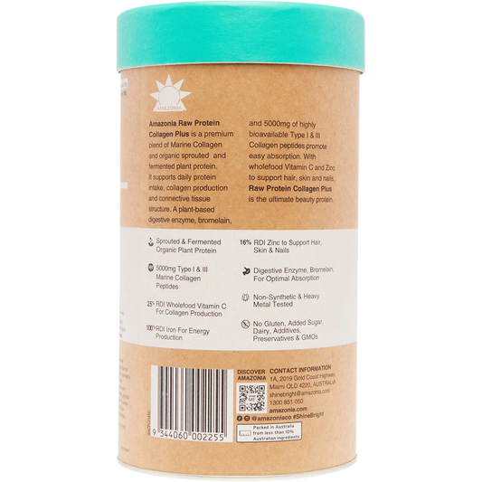 Amazonia Raw Protein Collagen Plus Choc Hazelnut