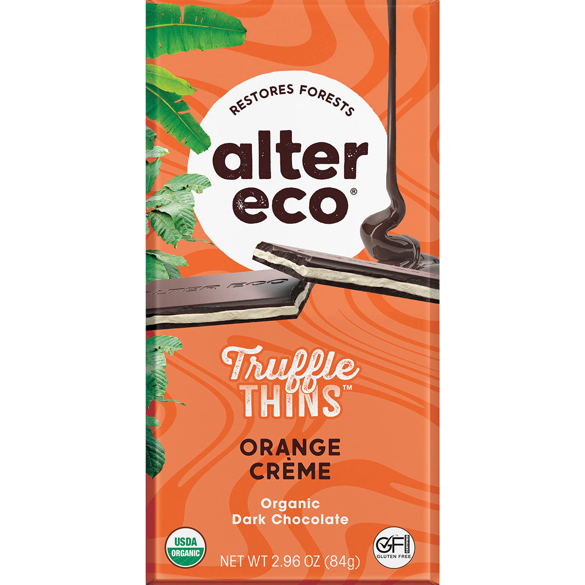 ALTER ECO Chocolate Organic Orange Creme Dark Truffle Thins x 12