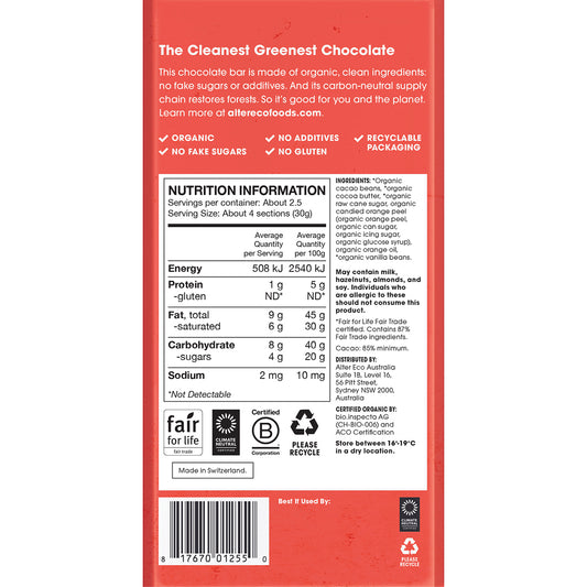 ALTER ECO Chocolate Organic Dark Orange Blackout x 12