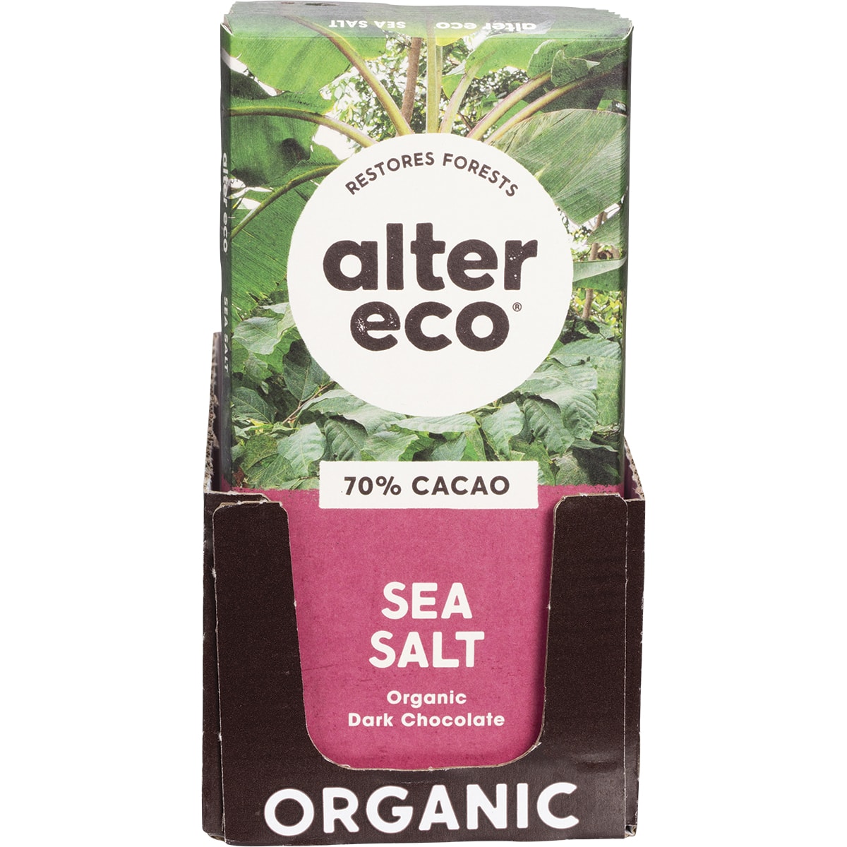 ALTER ECO Chocolate Organic Dark Sea Salt x 12