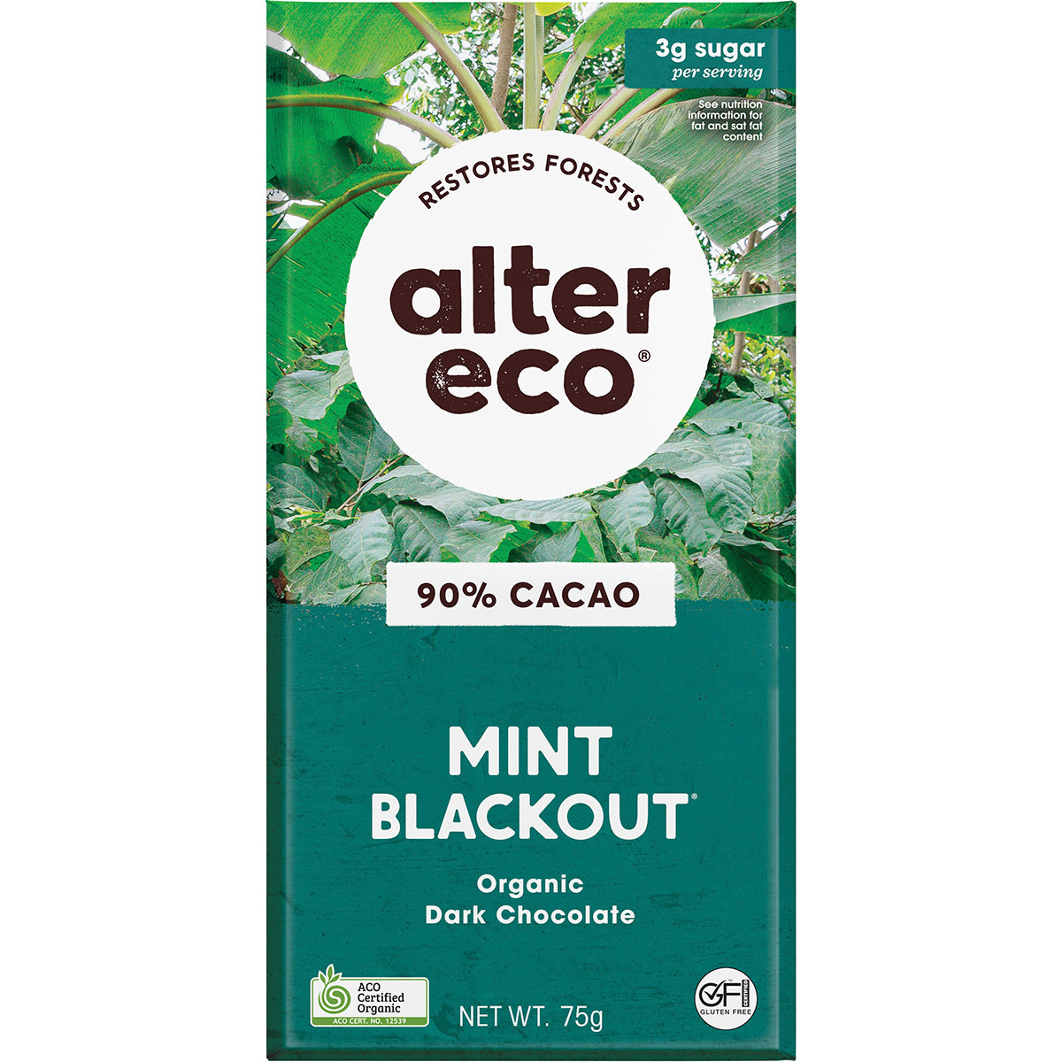 ALTER ECO Chocolate Organic Dark Mint Blackout x 12