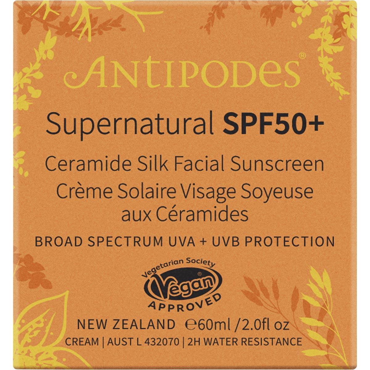ANTIPODES Supernatural SPF50+ Ceramide Silk Sunscreen 1 x 60ml