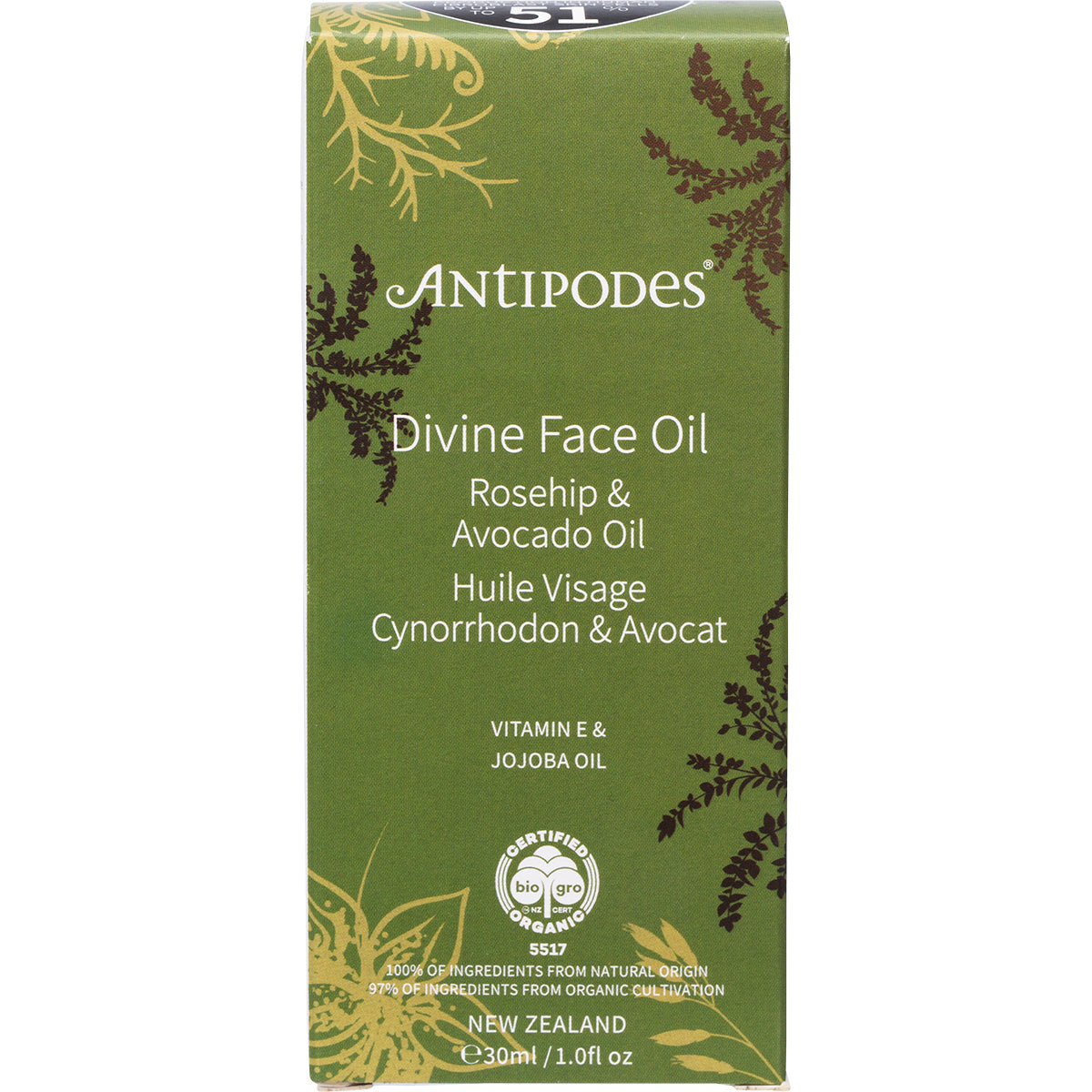 ANTIPODES Divine Rosehip & Avocado Oil Face Oil 1 x 30ml