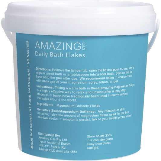 AMAZING OILS Magnesium Daily Bath Flakes Pure Magnesium Chloride 1 x 5kg