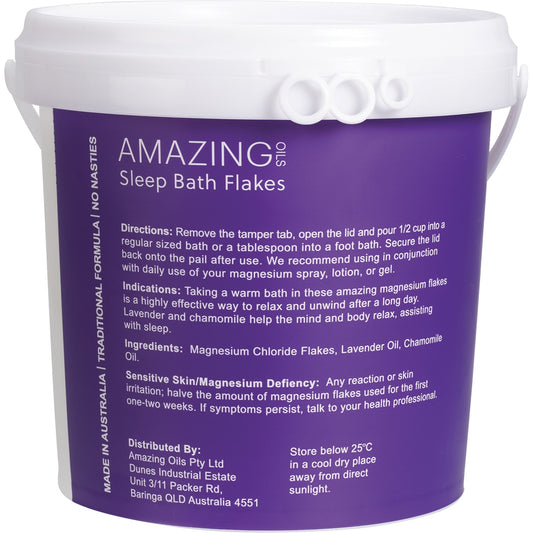 AMAZING OILS Magnesium Sleep Bath Flakes with Lavender & Chamomile 1 x 2kg