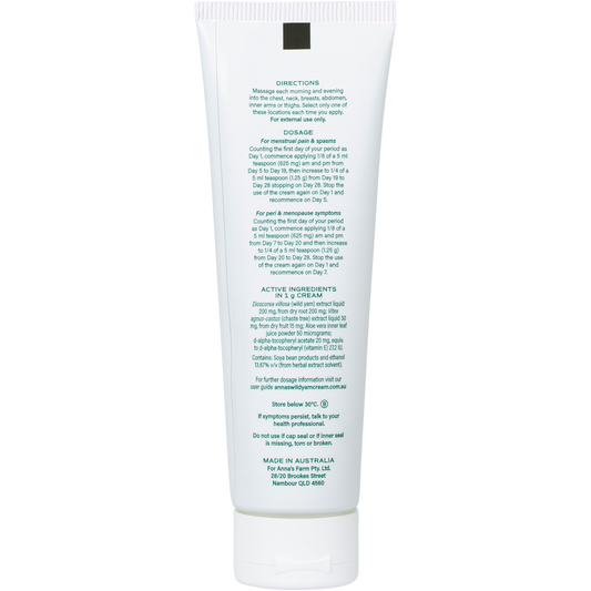 Anna's Wild Yam Cream Menstrual & Menopausal Symptoms