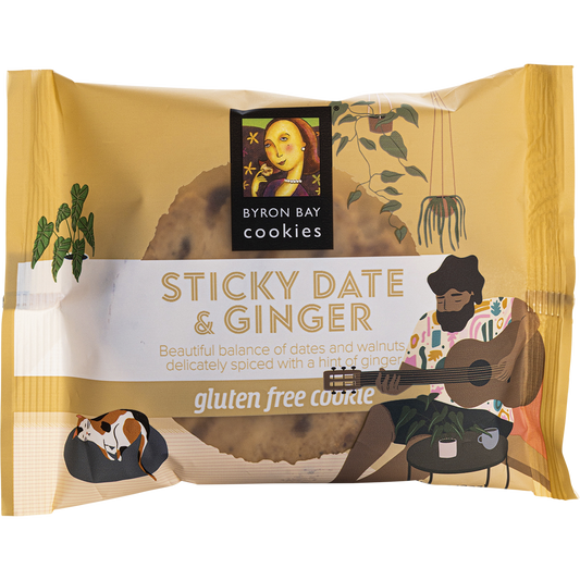 Byron Bay Cookies Gluten Free Cookies Sticky Date & Ginger - Box of 12