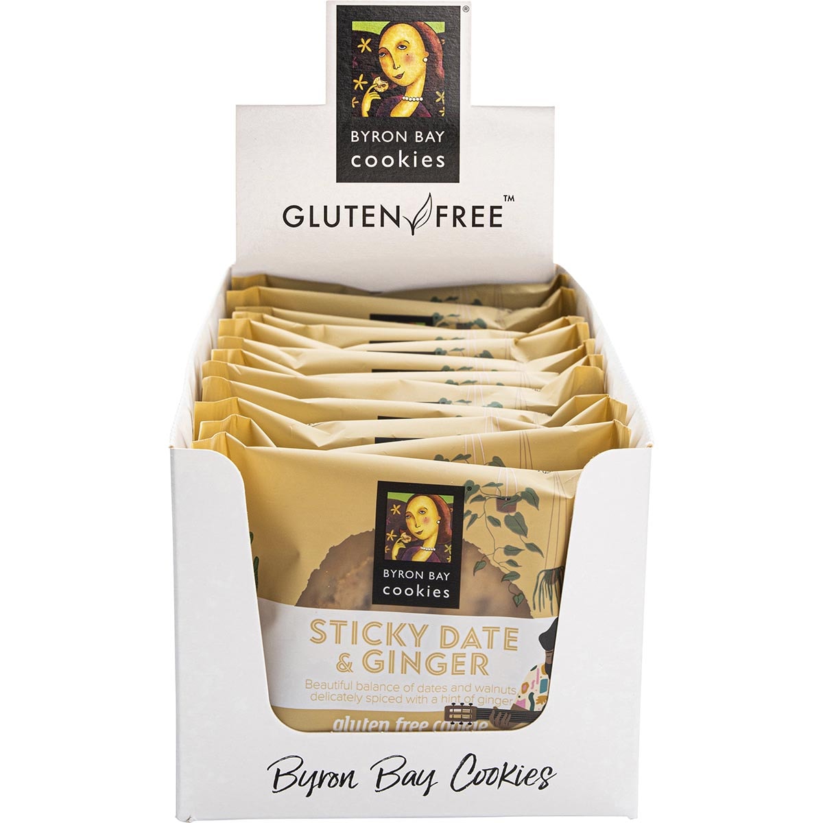 BYRON BAY Gluten Free Cookies Sticky Date & Ginger x 12