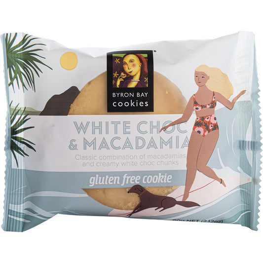 BYRON BAY Gluten Free Cookies White Choc Macadamia x 12