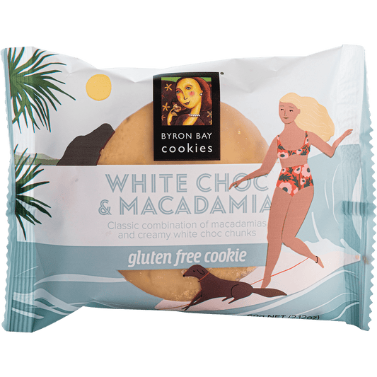 Byron Bay Cookies Gluten Free Cookies White Choc Macadamia - Box of 12