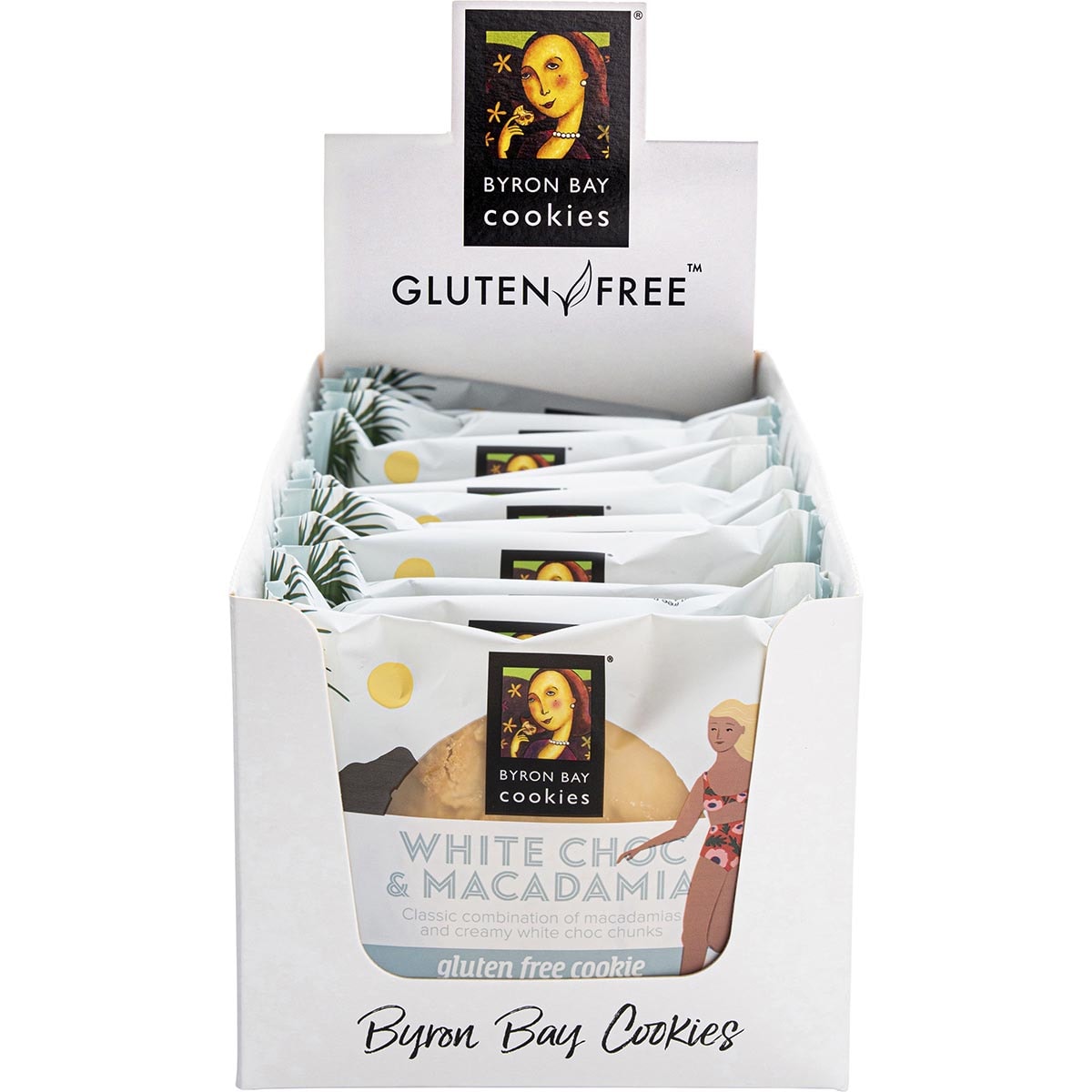 BYRON BAY Gluten Free Cookies White Choc Macadamia x 12