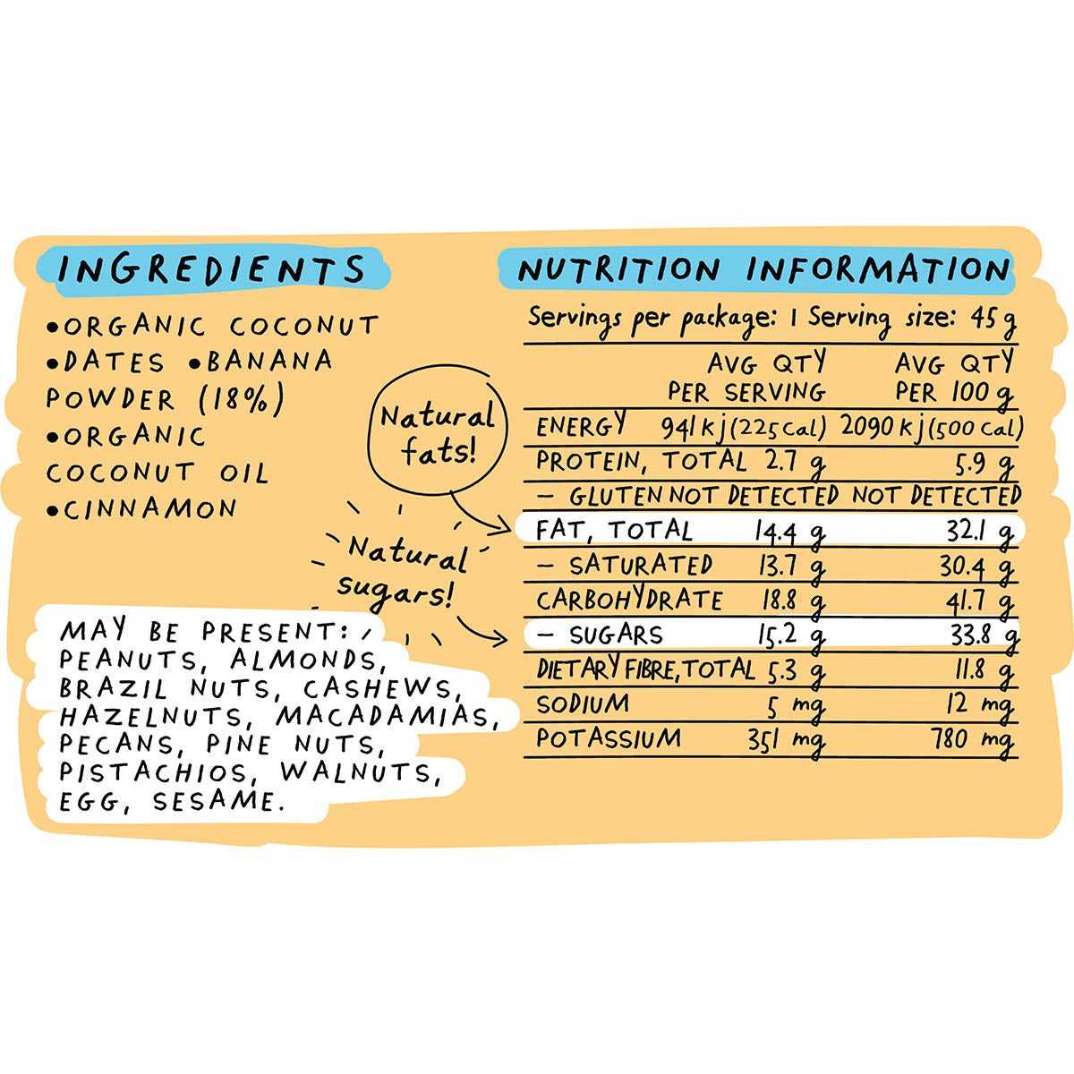 BLUE DINOSAUR Banana Bread Snack Bar x 12