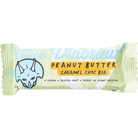 BLUE DINOSAUR Peanut Butter & Caramel Choc Vegan Protein Bar x 12
