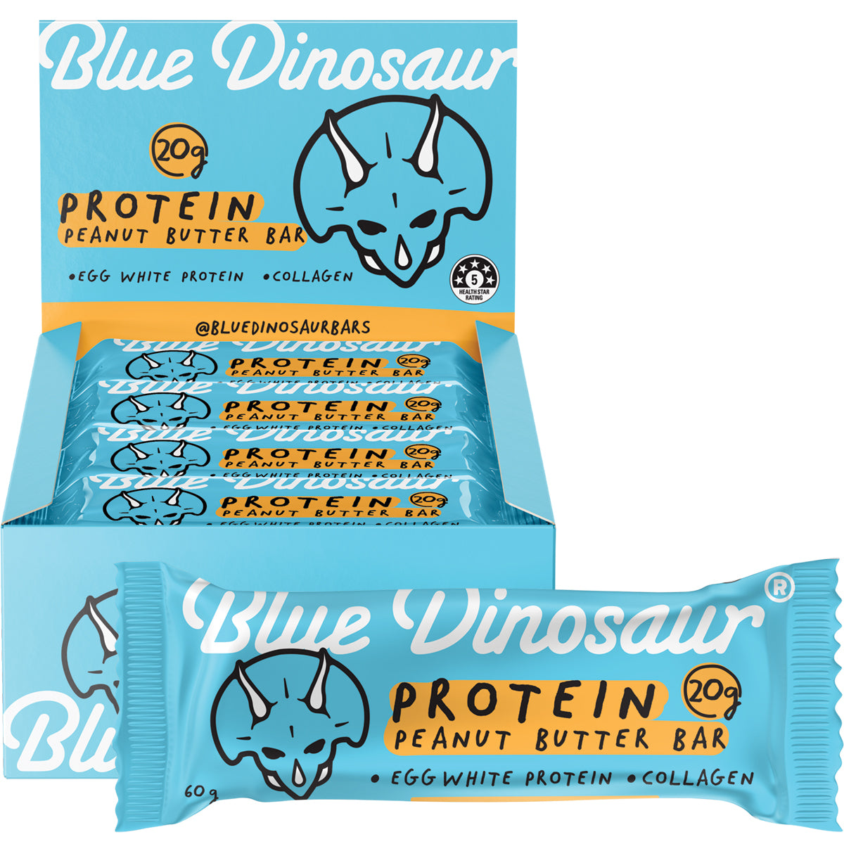 BLUE DINOSAUR Peanut Butter Protein Bar x 12