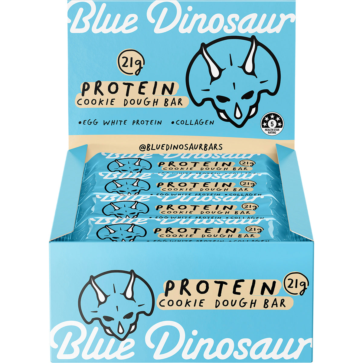 BLUE DINOSAUR Cookie Dough Protein Bar x 12