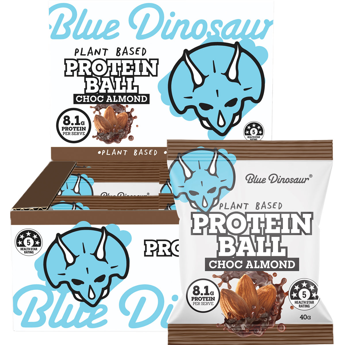 BLUE DINOSAUR Protein Ball Choc Almond x 12