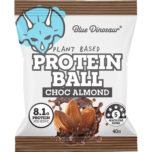 Blue Dinosaur Protein Ball Choc Almond - Box of 12