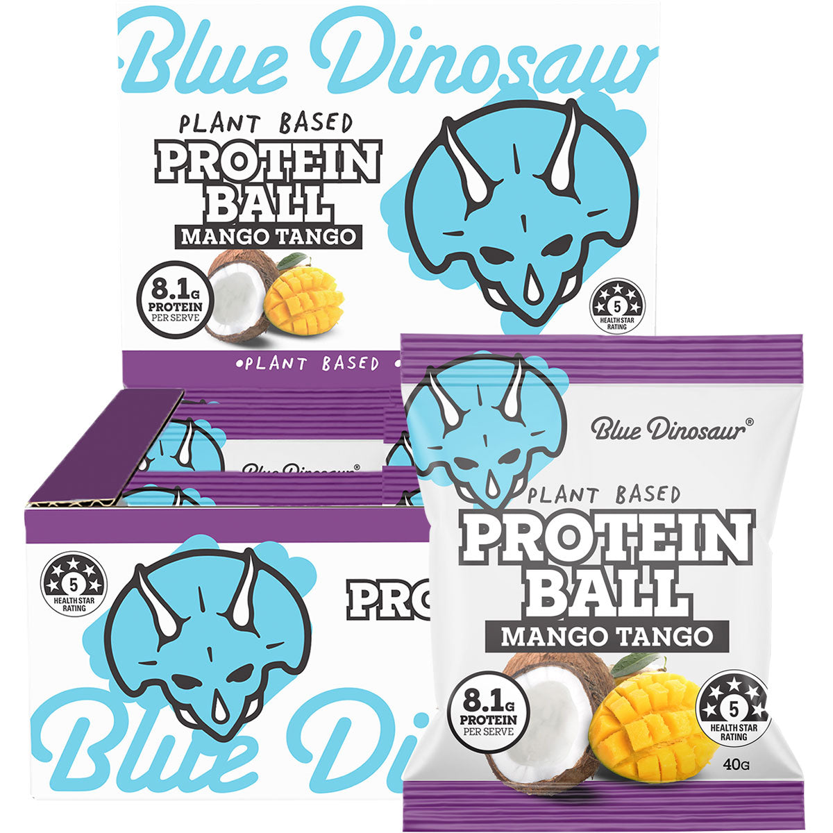 BLUE DINOSAUR Protein Ball Mango Tango x 12