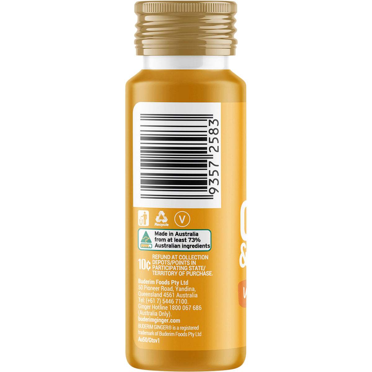 BUDERIM GINGER Ginger & Turmeric Wellness Shot 10 x 50ml