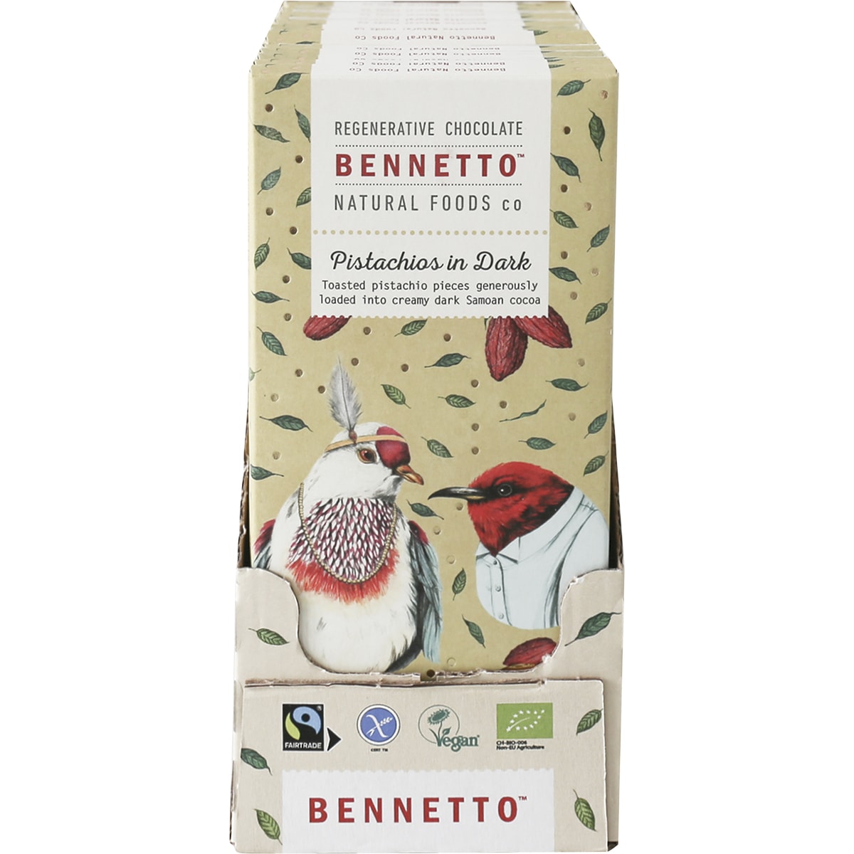 BENNETTO Organic Dark Chocolate Pistachios in Dark x 14