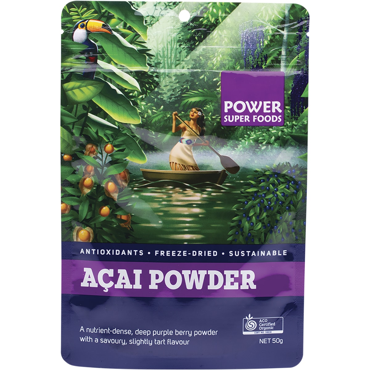 POWER SUPER FOODS Acai Powder Certified Organic 1 x 50g