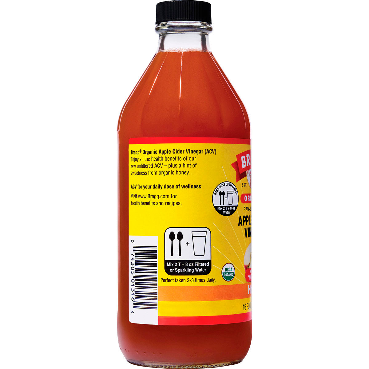 BRAGG Apple Cider Vinegar & Honey Unfiltered with The Mother 1 x 473ml