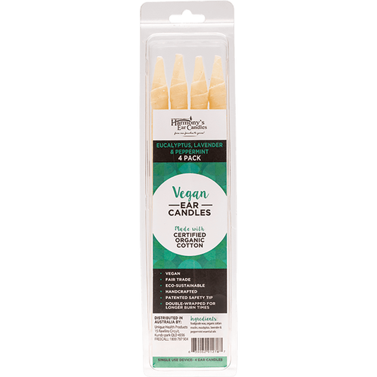 Harmony's Ear Candles Vegan Ear Candles Eucalyptus, Lavender & Peppermint 2pk