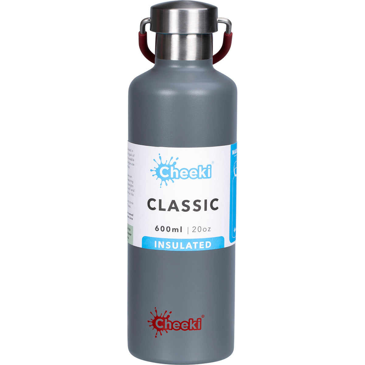 CHEEKI Stainless Steel Bottle Insulated Slate 1 x 600ml