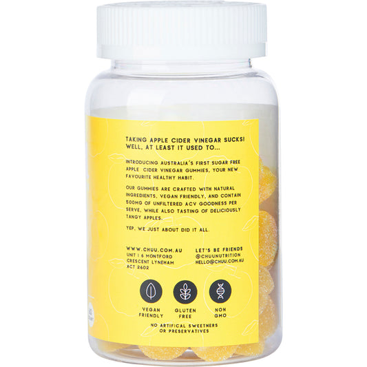 CHUU NUTRITION Apple Cider Vinegar Gummies Sugar Free 1 x 60pcs