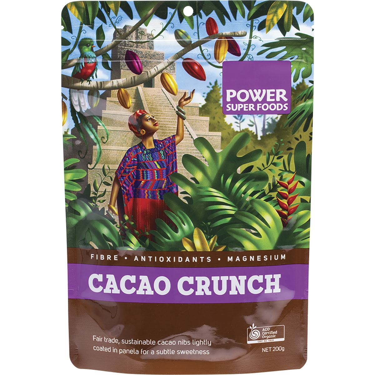 POWER SUPER FOODS Cacao Crunch Nibs Raw Certified Organic 1 x 200g