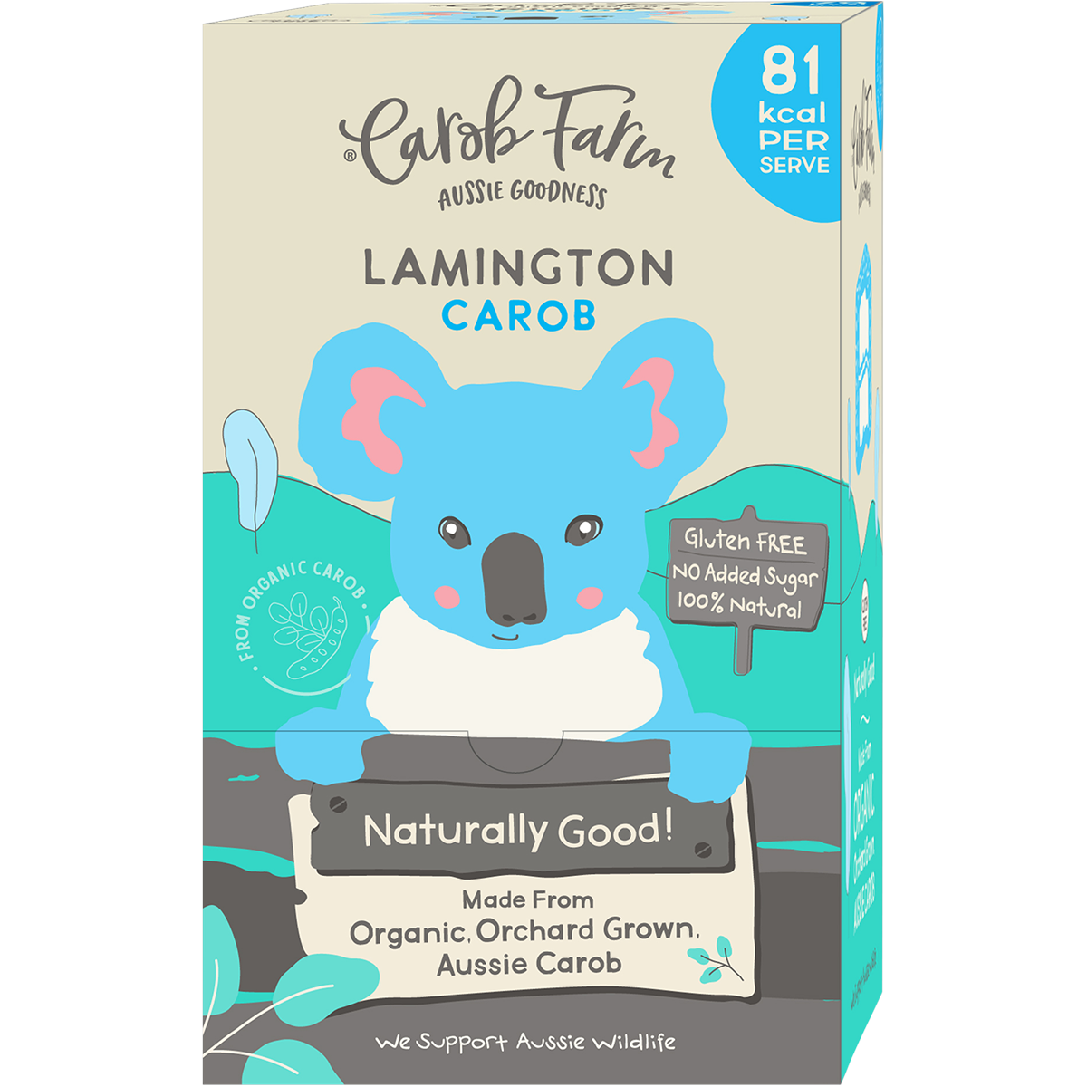 CAROB FARM Carob Koala Lamington x 50