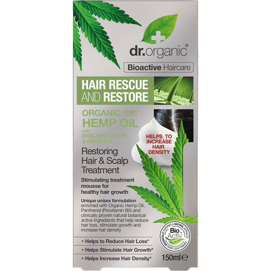 Dr. Organic Hair & Scalp Treatment Mousse Rescue Restore Hemp Oil