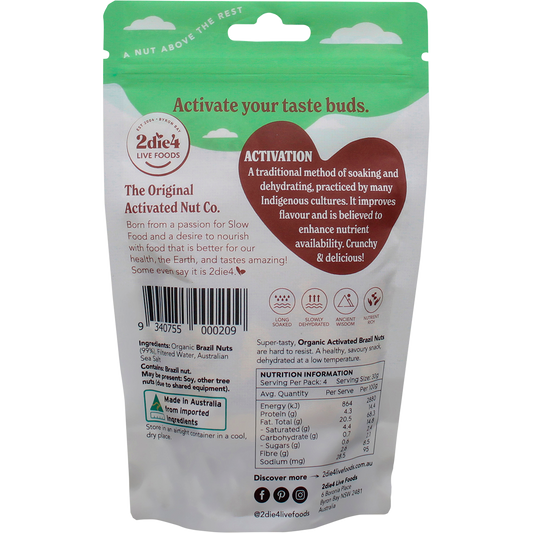 2die4 Live Foods Organic Activated Brazil Nuts 120g