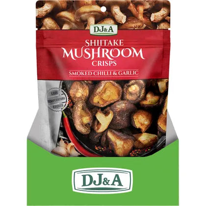 DJ&A Shiitake Mushroom Crisps Smoked Chilli & Garlic 9 x 65g