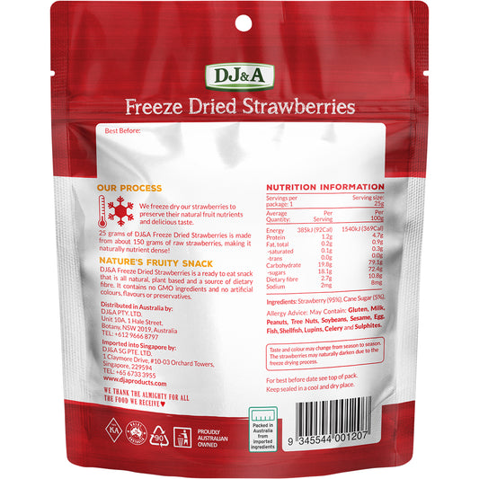 DJ&A Freeze Dried Strawberries 10 x 25g