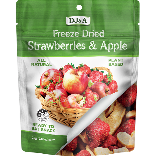 DJ&A Freeze Dried Strawberries & Apple - Box of 10