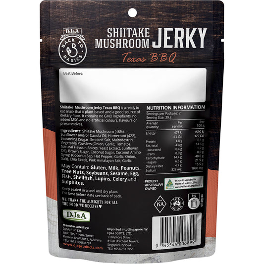 DJ&A Shiitake Mushroom Jerky Texas BBQ 12 x 60g