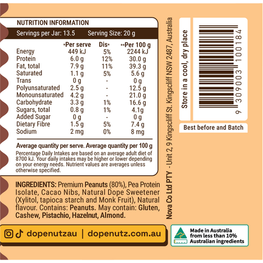 Dope Nutz Peanut Butter Choc Crunch