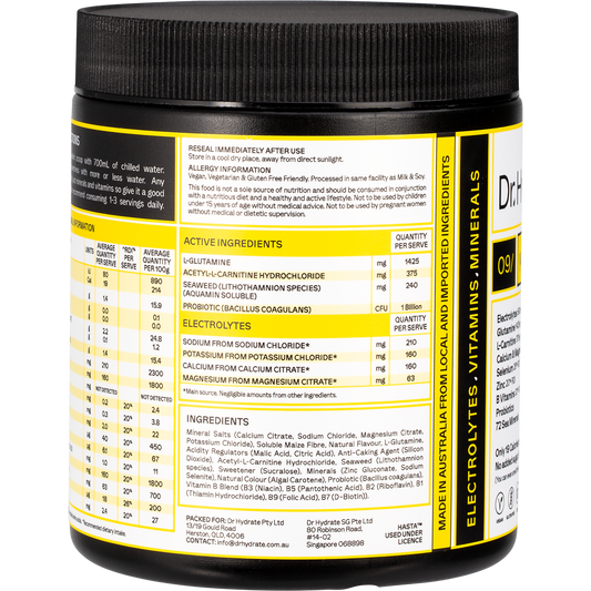 Dr Hydrate All-In-One Hydration Drink Hasta Cert Yuzu Lemon