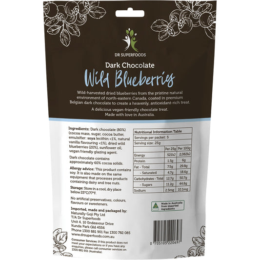 DR SUPERFOODS Wild Blueberries Dark Chocolate x 1