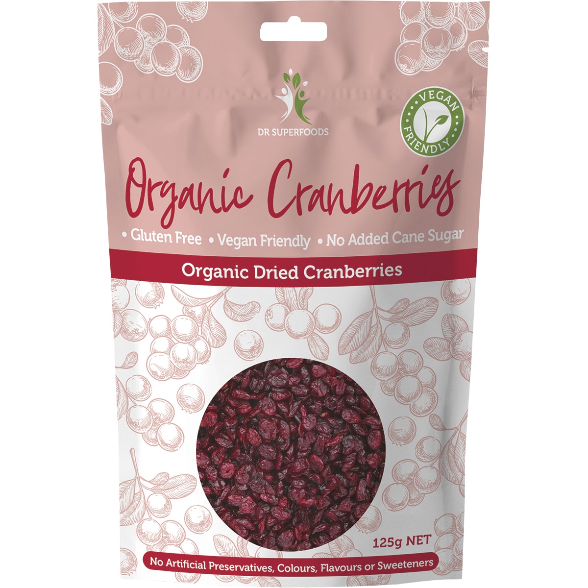 DR SUPERFOODS Dried Cranberries Organic 1 x 125g