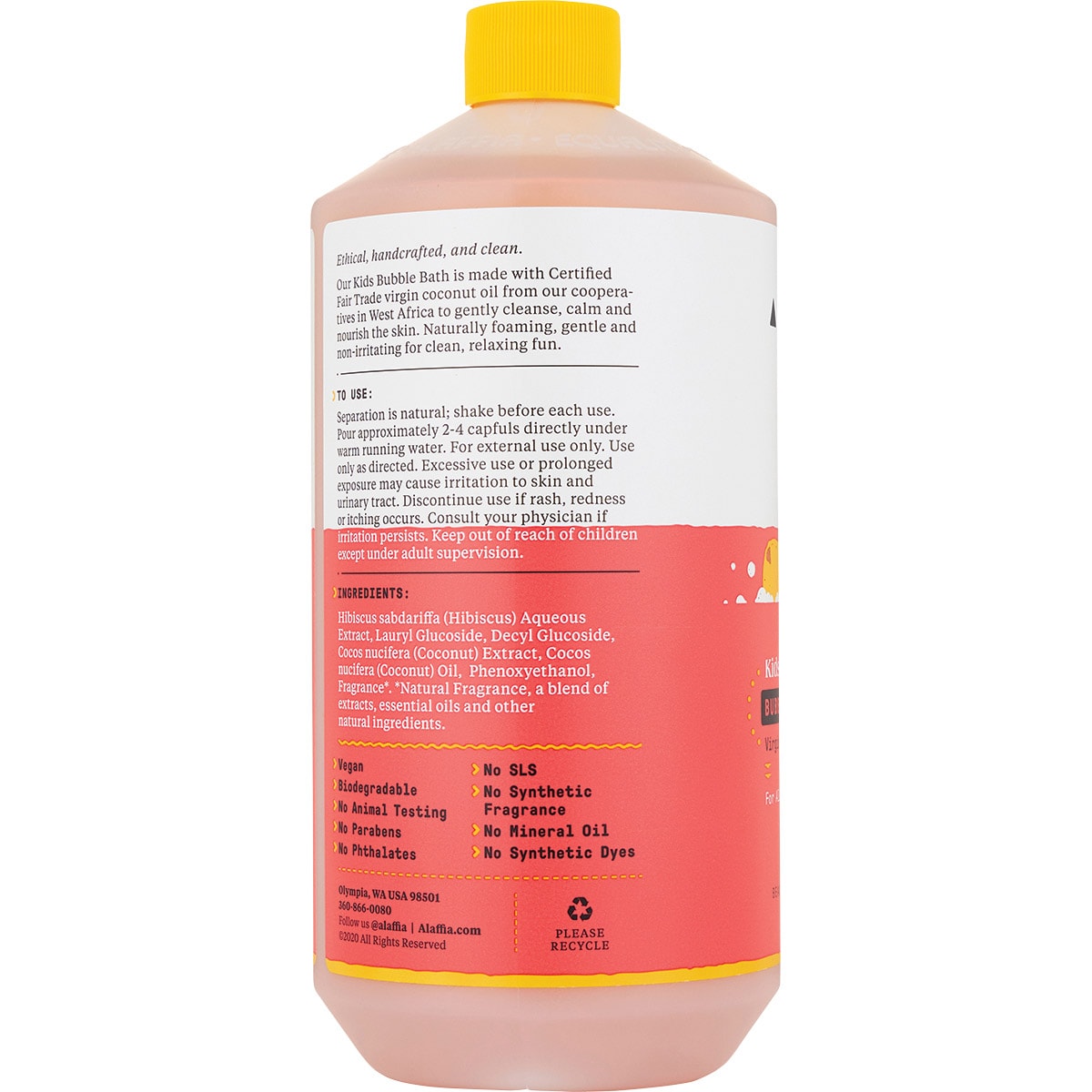 ALAFFIA Kids Bubble Bath Coconut Strawberry 1 x 950ml