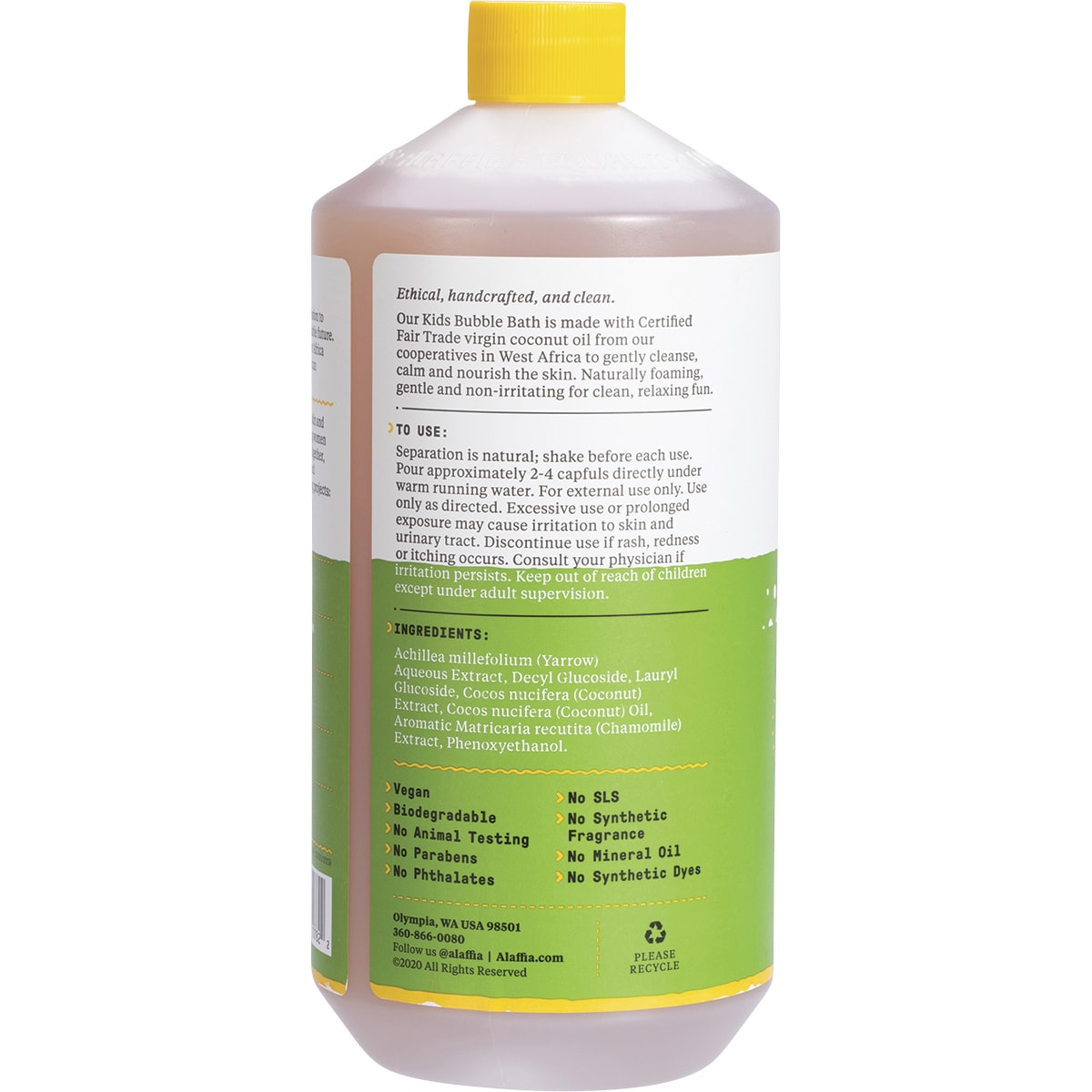 ALAFFIA Kids Bubble Bath Coconut Chamomile 1 x 950ml