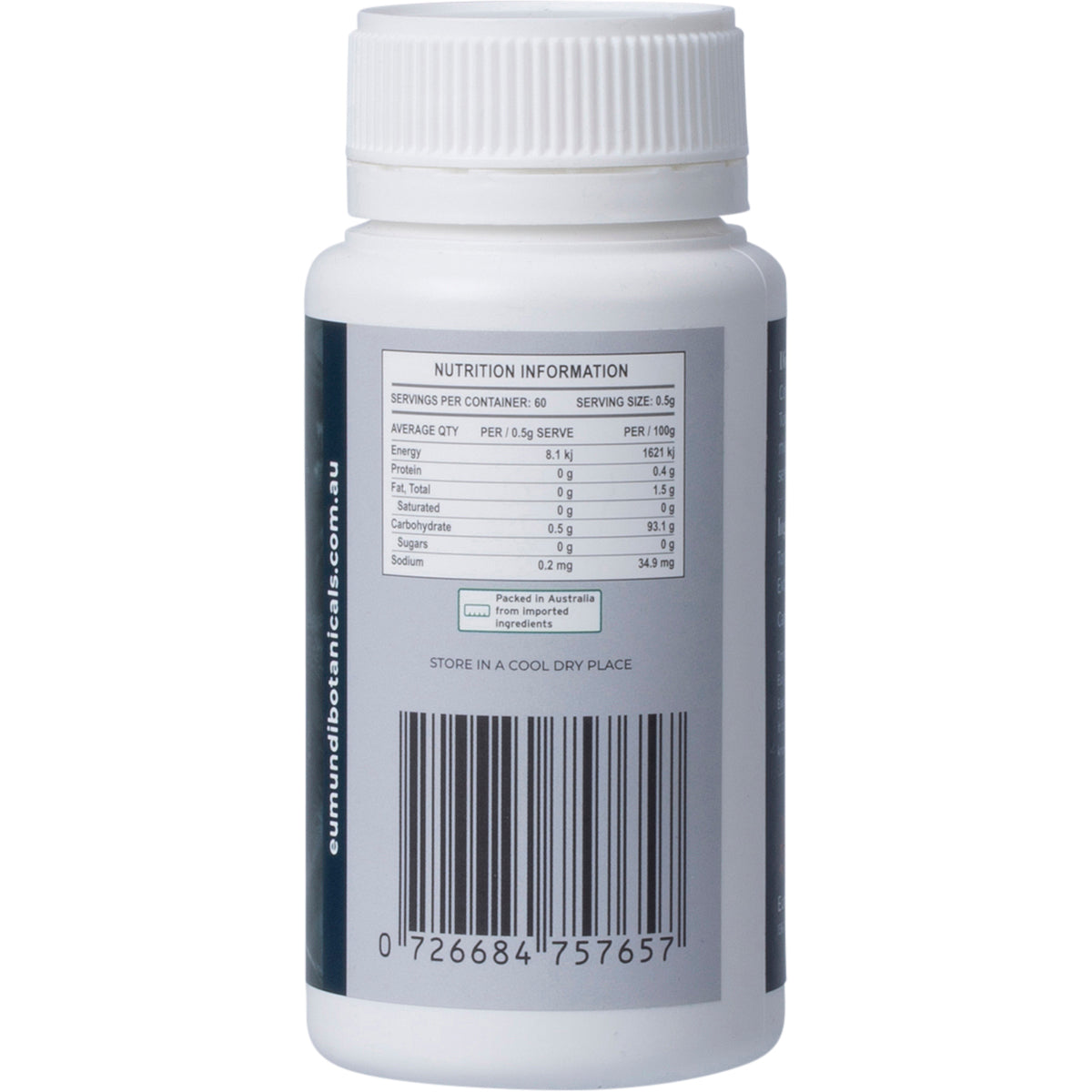 EUMUNDI BOTANICALS Tongkat Ali 2% Eurycomanone 1 x 60 Caps