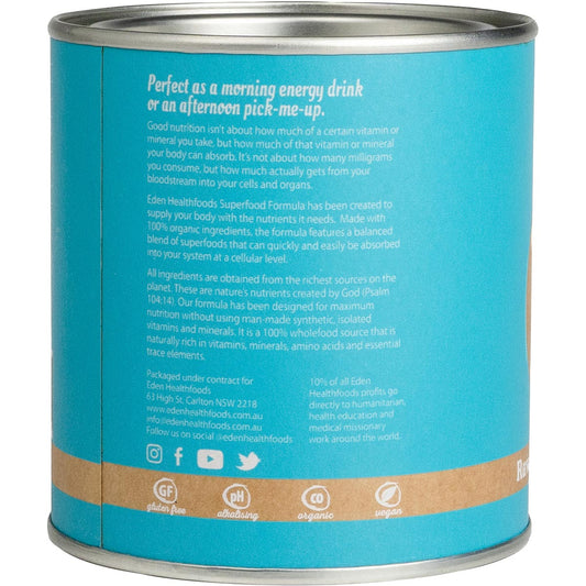 EDEN HEALTHFOODS Superfood Certified Organic Greens Powder 1 x 150g