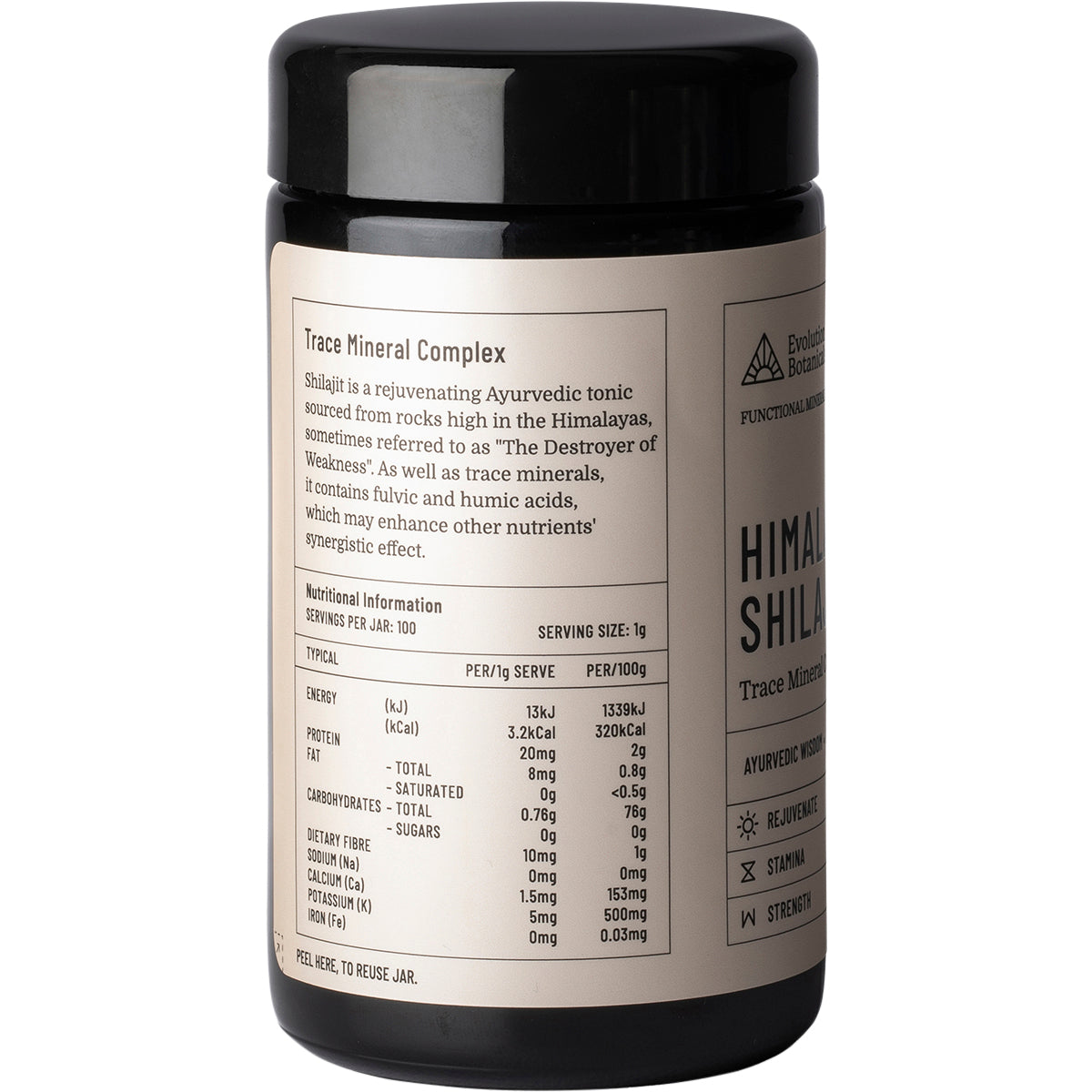 EVOLUTION BOTANICALS Himalayan Shilajit Trace Mineral Complex 1 x 100g