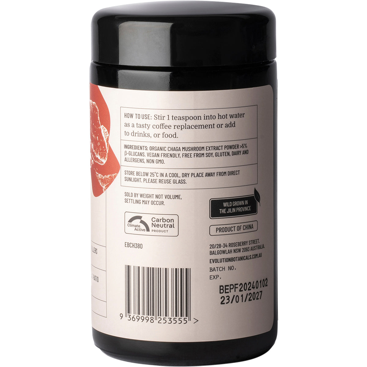 EVOLUTION BOTANICALS Organic Chaga King of Mushrooms 1 x 80g