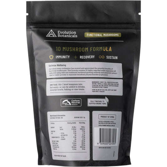 EVOLUTION BOTANICALS 10 Mushroom Formula Optimise Wellbeing 1 x 200g