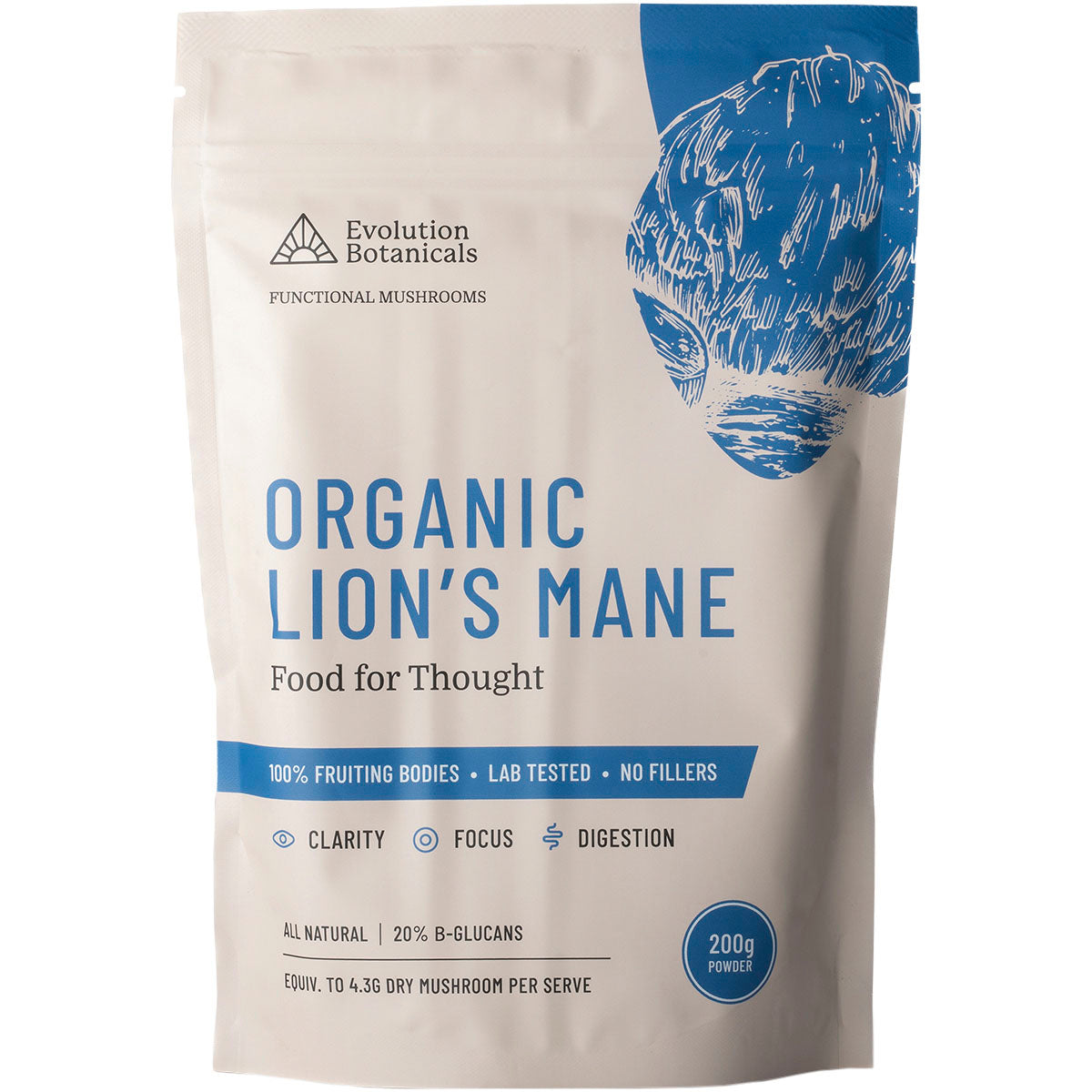 EVOLUTION BOTANICALS Organic Lion's Mane Food For Thought 1 x 200g