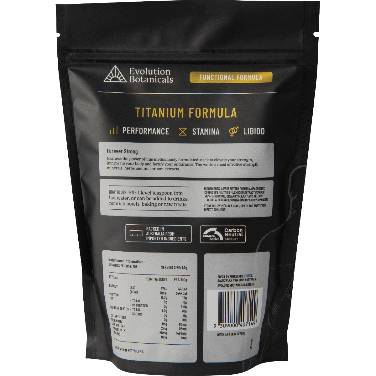 EVOLUTION BOTANICALS Titanium Formula Forever Strong 1 x 200g